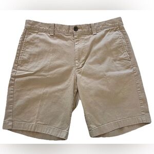 J. Crew Flex Chino Shorts Mens 32 Khaki Tan 9” Inseam Zip Fly H5020 Camp Outdoor